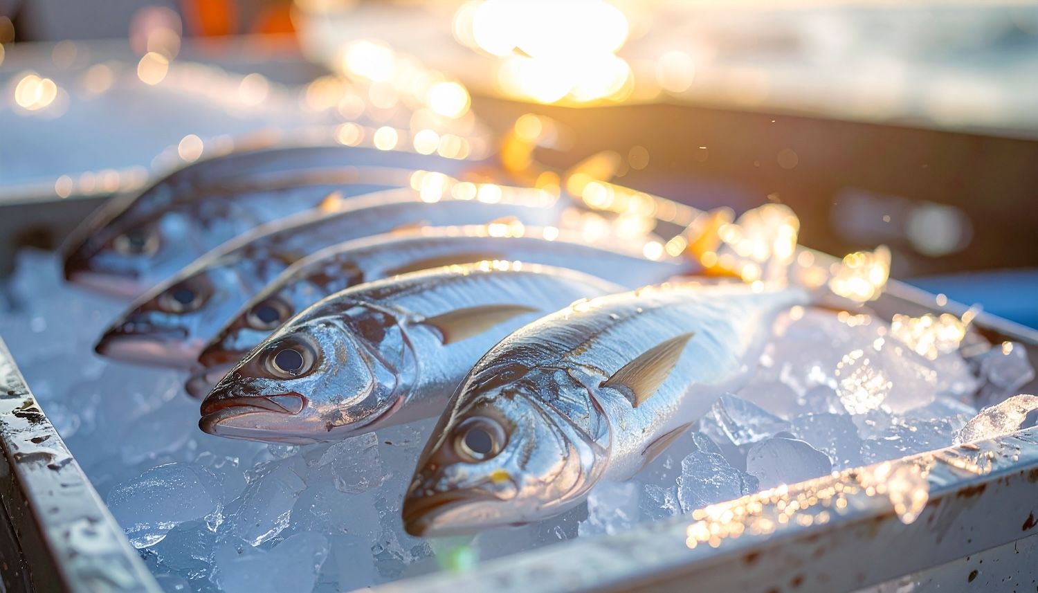 釣りたてのキスがクーラーボックスに並ぶ様子